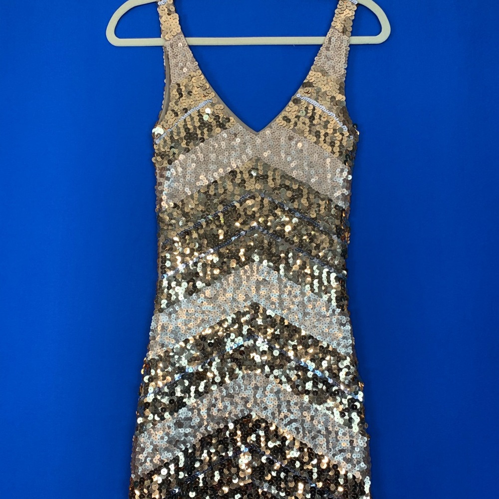 Stunning gold/silver sequins BEDO dress